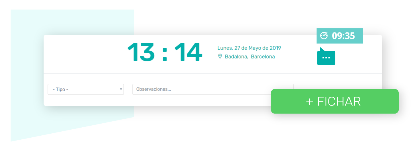 Einatime - Fichaje desde la aplicación